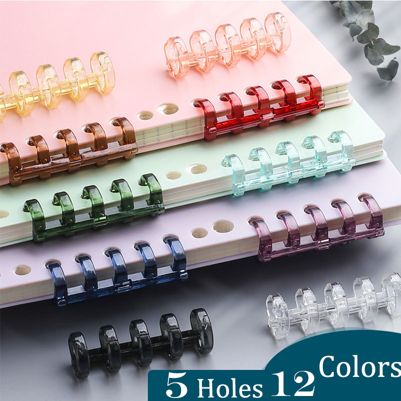 

10PCS 5-hole loose-leaf Binder ring notebook Spiral Circles Rings buckle clip binding Clips For DIY School supplies Stationery