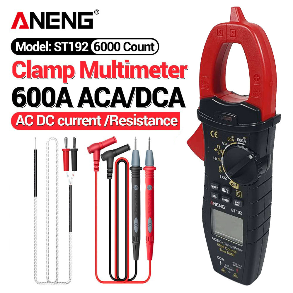 TISERA - ANENG Alat Tes Kelistrikan Digital Multimeter Voltage Tester Clamp - ST192 - Red