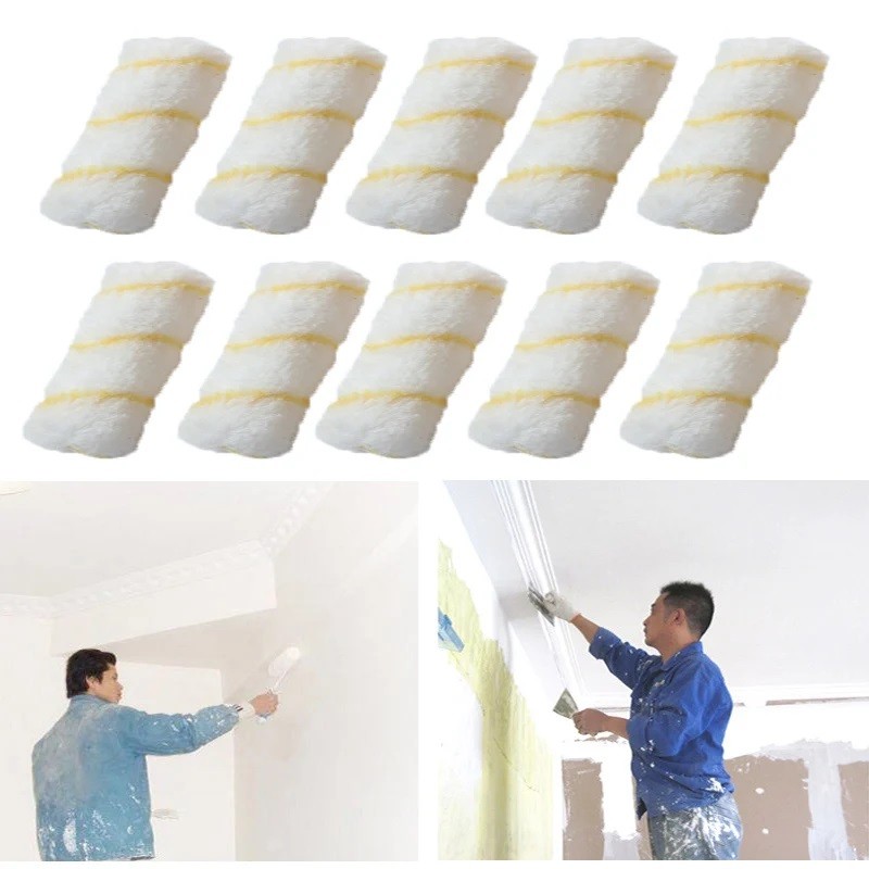 

10pc Paint Roller Brush Dense Bristles Latex Paint Roller For Painting Walls, Cabinets, Doors, Fences