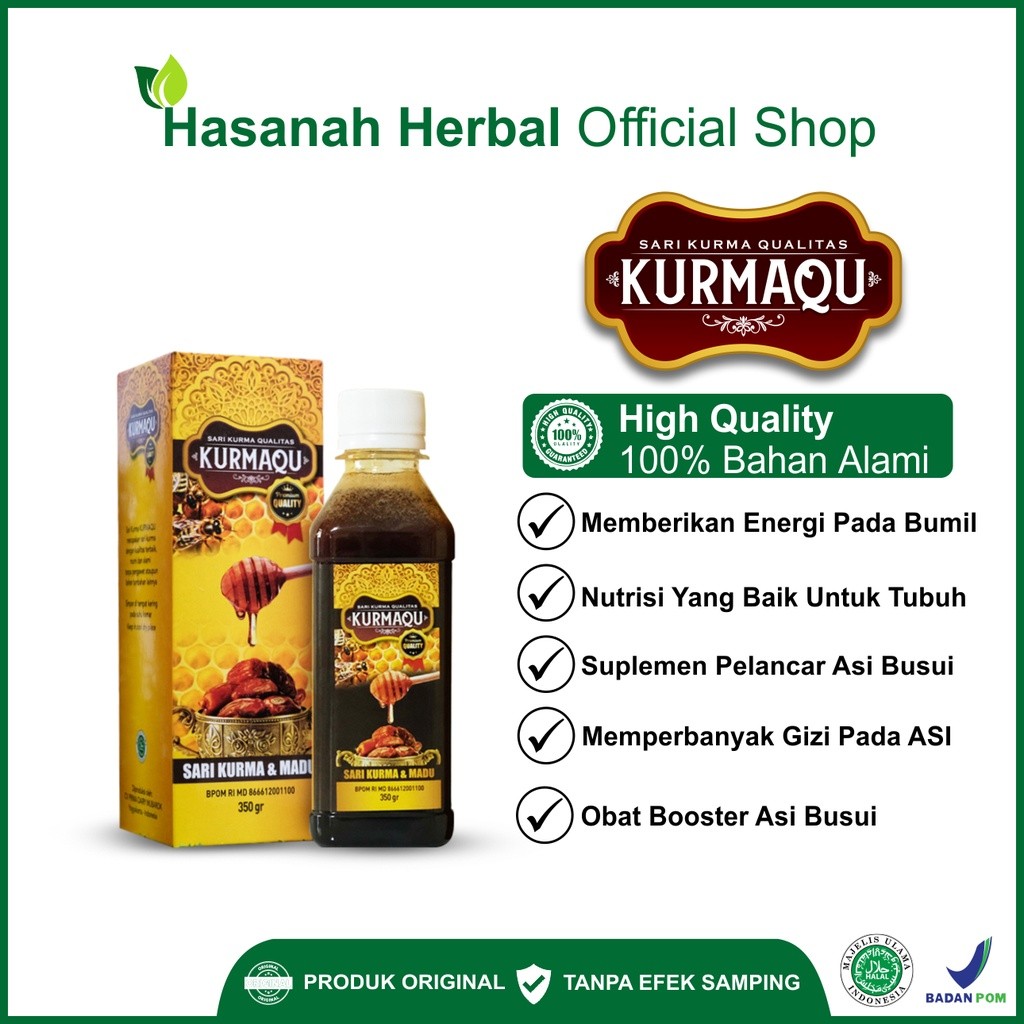 

Sari Kurma Kurmaqu Booster Asi Dari 100% Kurma & Madu Obat Penambah Asi