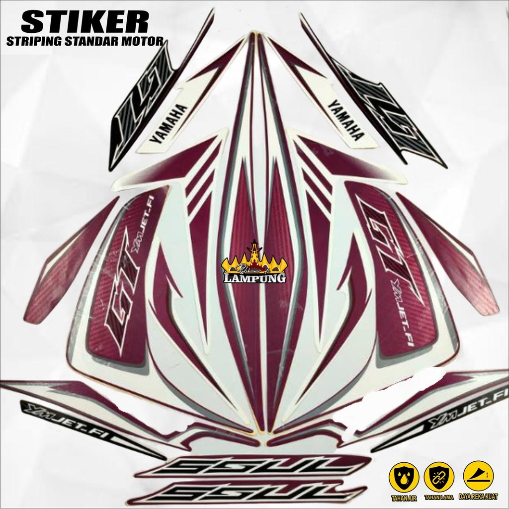 Stiker Striping Mio Soul GT 2013 Ungu Putih List Stiker Standart Mio Soul GT 2013 Terbaik