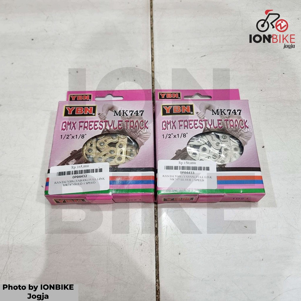 Rantai YBN MK747 1 Speed Full Link Silver Gold Yaban MK-747 Sepeda BMX Fixie DJ Chain Rante Halflink