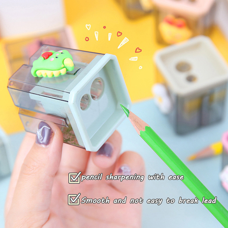 

Kawaii Pencil Sharpener Small Cute Cartoon Two Hole Sharpener Pencil Stationery