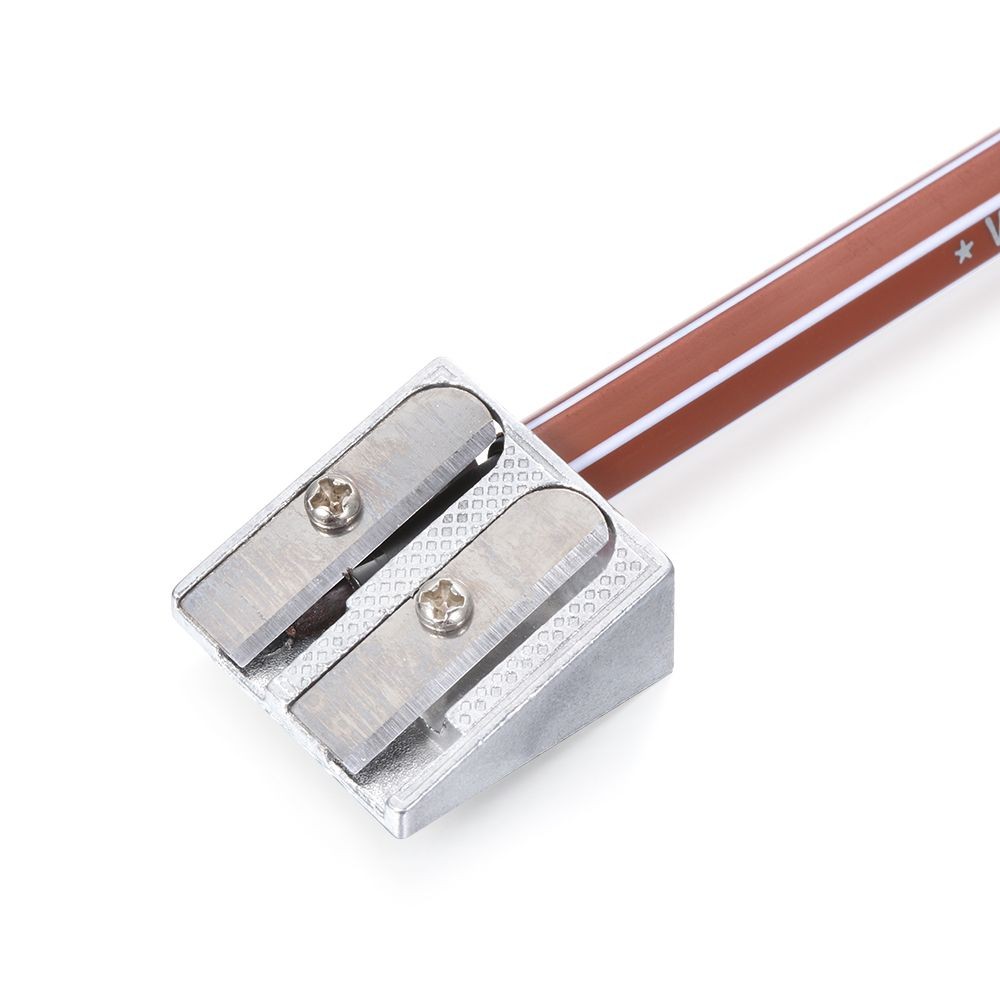 

1PC Silver Metal Pencil Sharpener Bevelled Double Hole Pencil Sharpener School Stationery Supply Office Sharpener Kids Gift