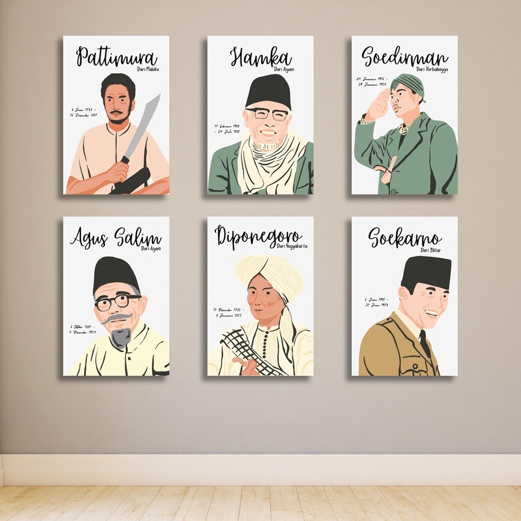 DEKORASI KELAS HIASAN DINDING SEKOLAH PAHLAWAN NASIONAL INDONESIA SOEKARNO