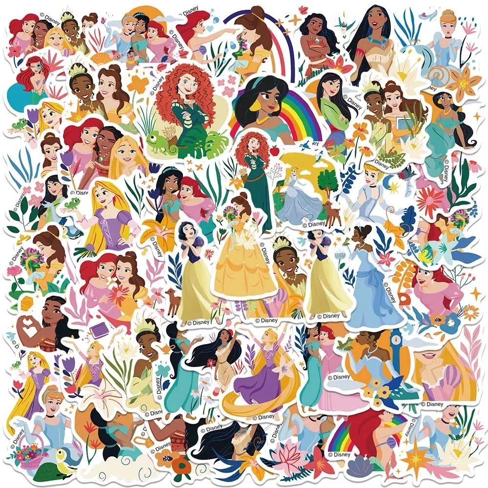 

50pcs Disney Snow White Ariel Belle Princess Stickers Aesthetic Graffiti Decals For Kids Laptop Luggage Scrapbook Diary Sticker
