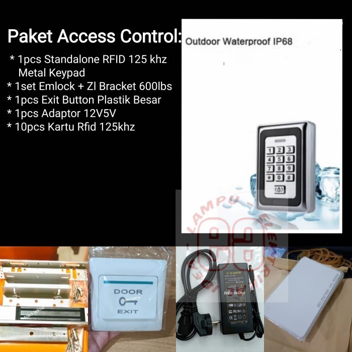 

Paket Access Control 7 Waterproof RFID 125 Khz Pintu Kayu - P.Alumium Murah Berkwalitas