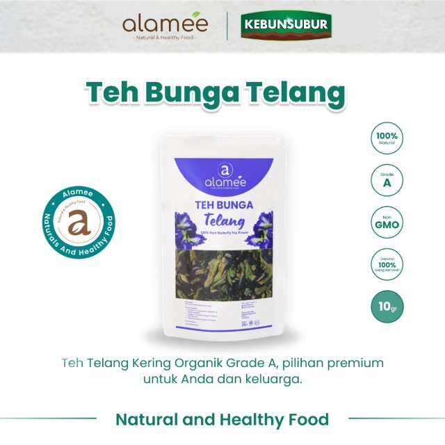 

ALAMEE Bunga Telang Tea Teh Butterfly Pea Tea Organik Herbal Dried Flower Kering 10gr Premium kebunsubur