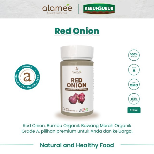 

ALAMEE Bawang Merah Bubuk Murni Red Onion Powder Bumbu Dapur Organik Masak Seasoning Tabur Perasa kebunsubur Kebunsubur