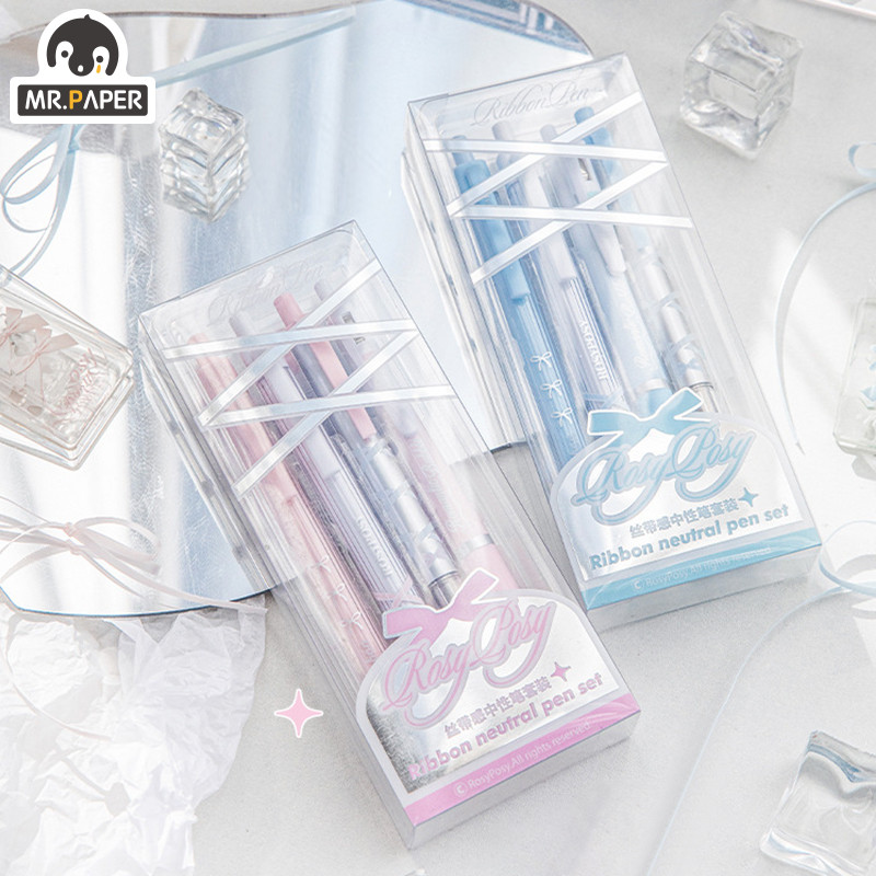 

Mr. Paper 4pieces/box Ribbon Style Gel Pens with High Appearance Student Writing Pen Office Accessories Stationery