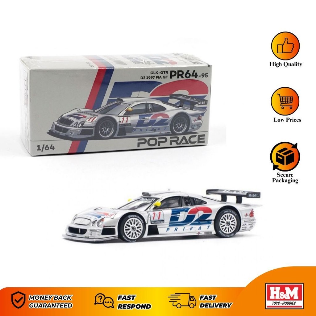 Pop Race 1/64 Mercedes-Benz CLK AMG GTR - 1997 FIA GT D2 PRIVAT