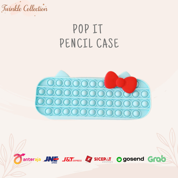 

[P r o m o]New Kotak Pensil Pop it Pencil Case Tempat Penyimapan Pencil Popit Rainbow - HK Biru