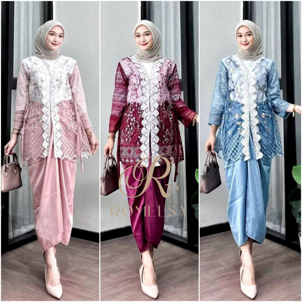 One Set Wanita Terbaru Maiza Tulle Gardenia Set Kondangan Wanita Kekinian OOTD Baju Lebaran Wanita B