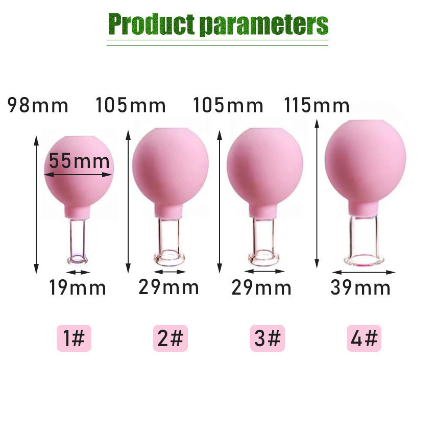 RK 4Pcs Facial Cupping Cup Bekam Wajah -Alat Bekam Wajah-Cupping Bekam-Bahan Kaca Facial Vacuum Cup