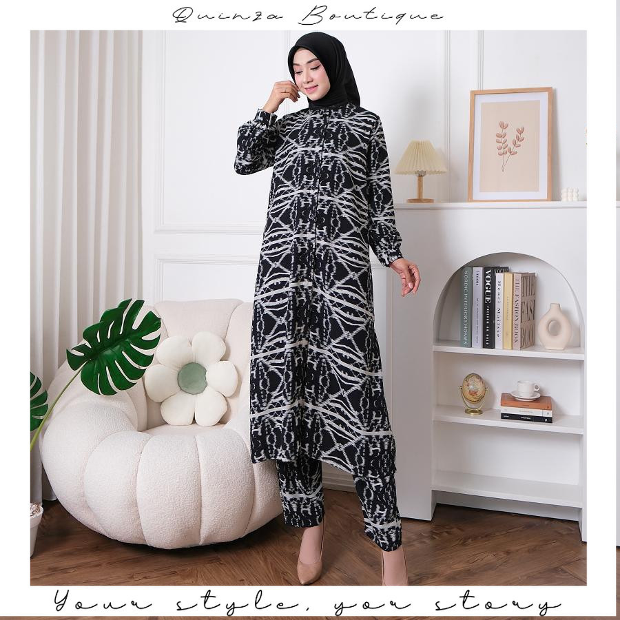 Quinza Boutique - ONE SET SET CELANA+LONG TUNIK ARAB MONGOL - oneset mongol - setelan mongol - setel