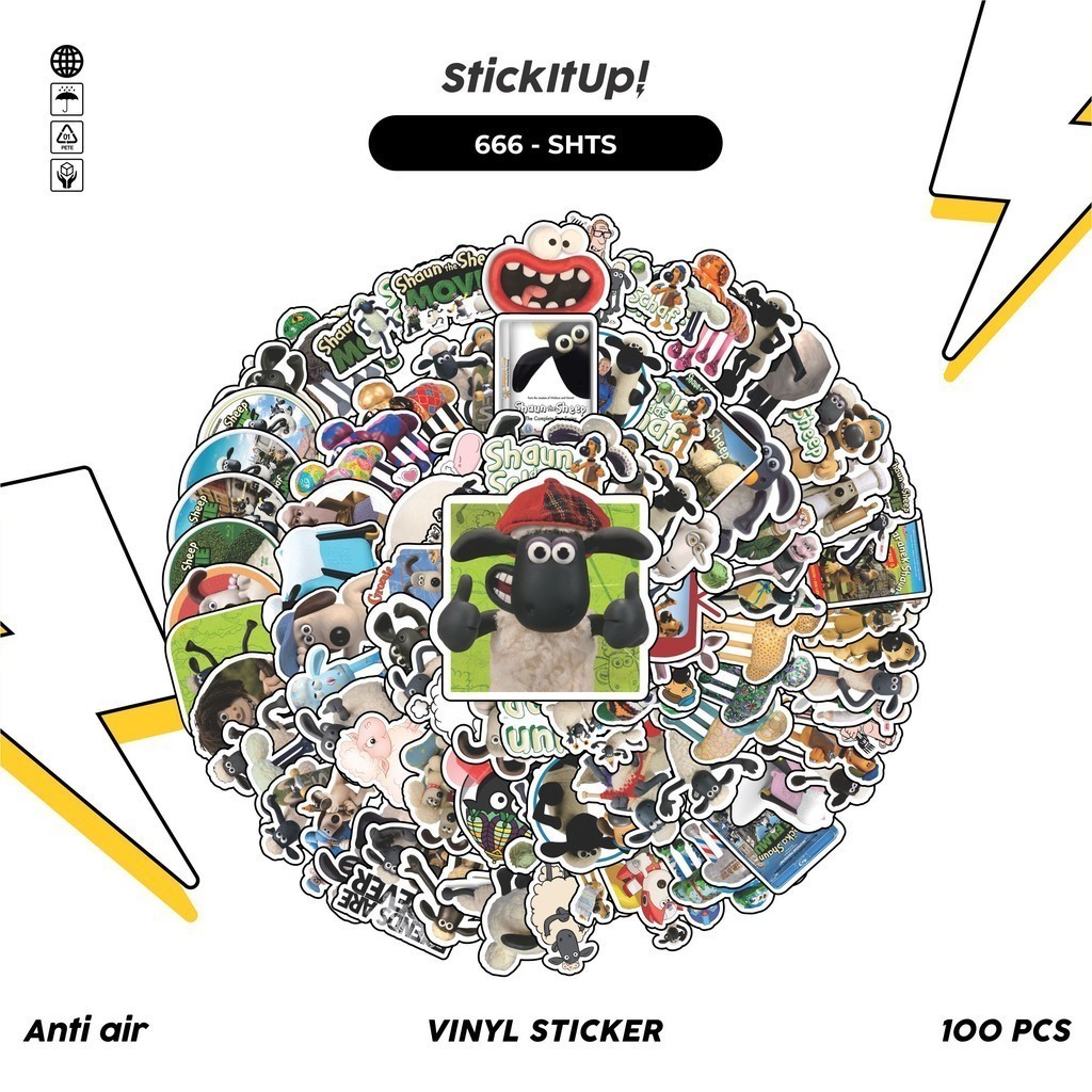 

COD 100 Pcs Stiker Shaun The Sheep Lucu Anti Air Untuk Dekorasi Notebook Sepeda Skateboard Handphone DIY