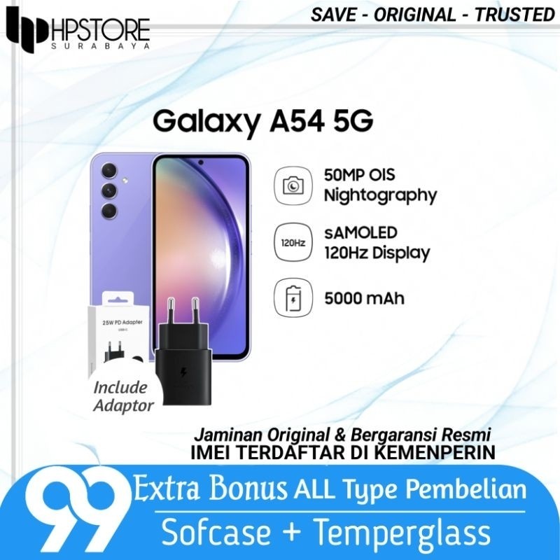 Samsung Galaxy A54 5G 8/128 GB 8/256 GB Garansi Resmi SEIN