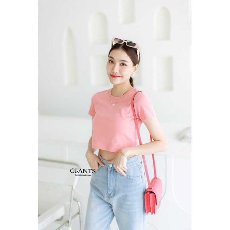 (HELLOCLOTHING) KAOS GIANTS BASIC GB 88 CROP TOP ROUNDNECK IMPORT BANGKOK