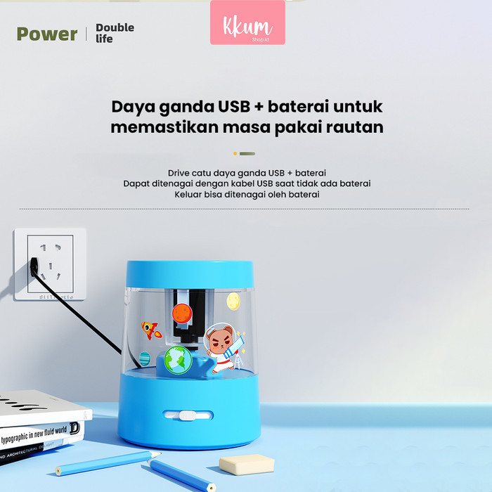 

Rautan pensil elektrik/ Electric sharpener cute/ Rautan pencilOtomatiS - Black