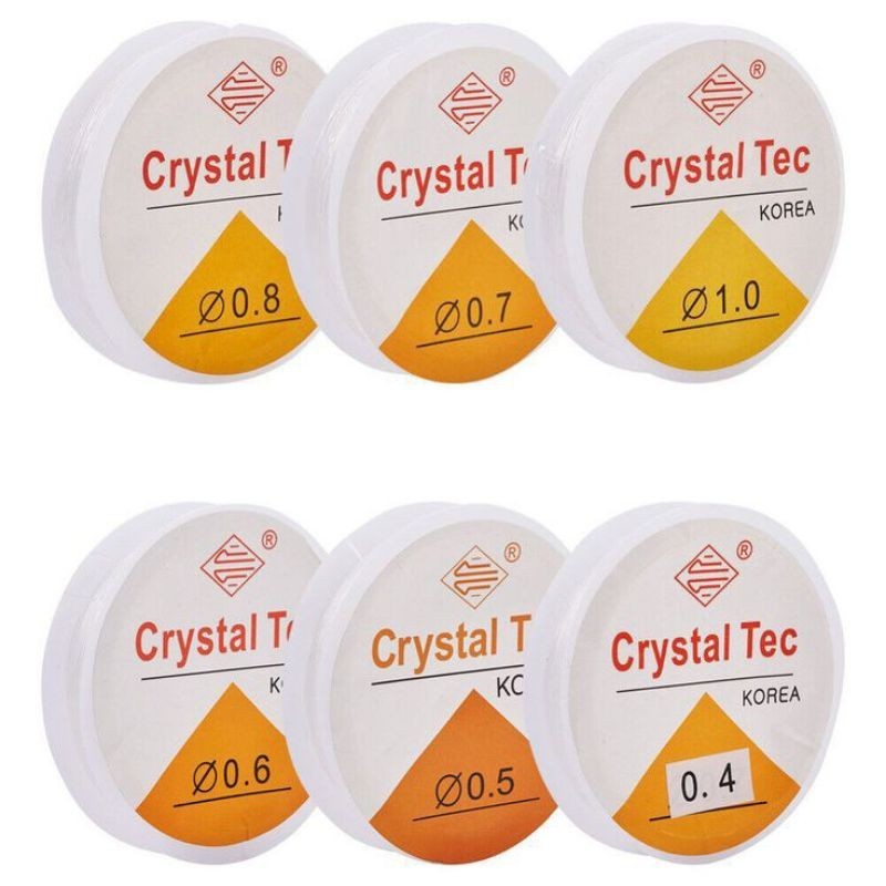 10 PCS ELASTIC CRYSTAL TEC TEBAL UKURAN 0.4 0.5 0.6 0.7 0.8 1.0 MM PER 1 ROLL / SENAR BENANG ELASTIS