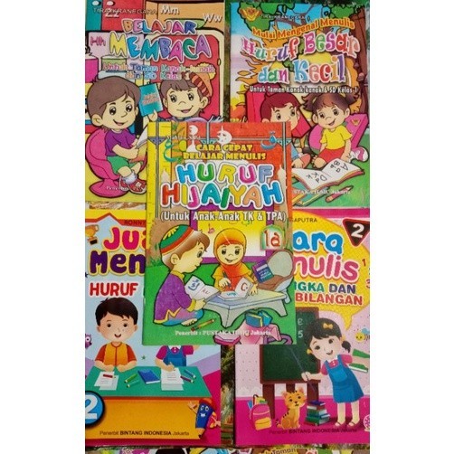 PROMO PAKET HEMAT 5 BUKU JUARA MENULIS HURUF ABJAD untuk anak TK
