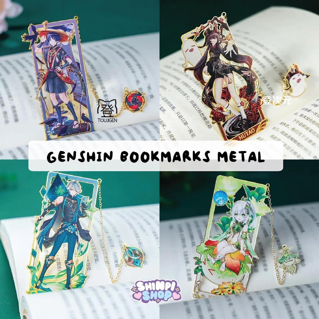

Metal PEMBATAS BUKU GENSHIN GANTUNGAN HIASAN High Quality BOOKMARKS MERCHANDISE KOLEKSI PENGGEMAR NAHIDA KLEE ZHONGLI YAEMIKO RAIDEN SHENHE KEQING KAZUHA XIAO AYATO HUTAO KOKOMI VENTIAYAKA VENTI