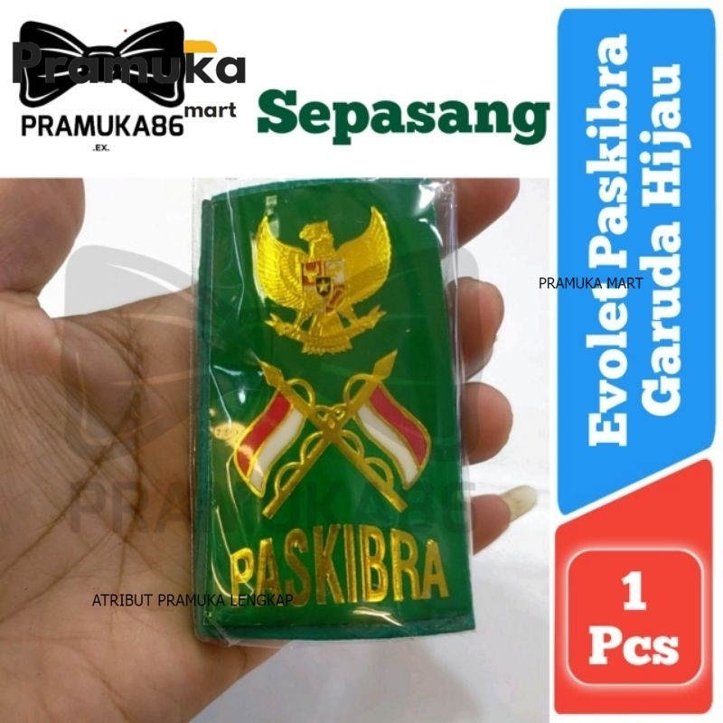 Termurah Perpasang Tku Evolet Paskibra Fiber Garuda Hijau - Tanda Pundak Paskibra Ready Stok