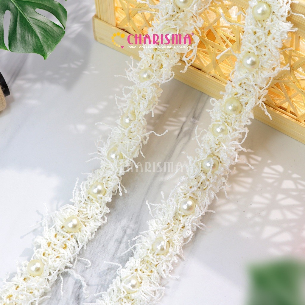 Charisma Renda Rumbai Motif 7 - Renda Meteran/Renda Mutiara/Renda Bordir / Lebar 2cm