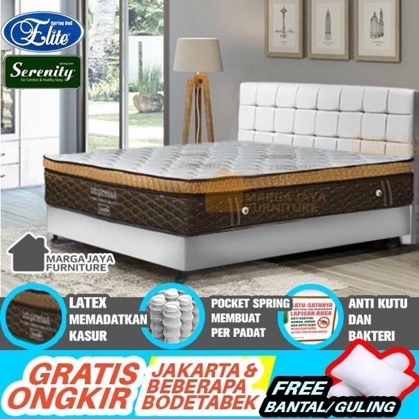 Kasur Spring Bed ELITE IMPRESSA SERENITY POCKET LATEX PLUSHTOP