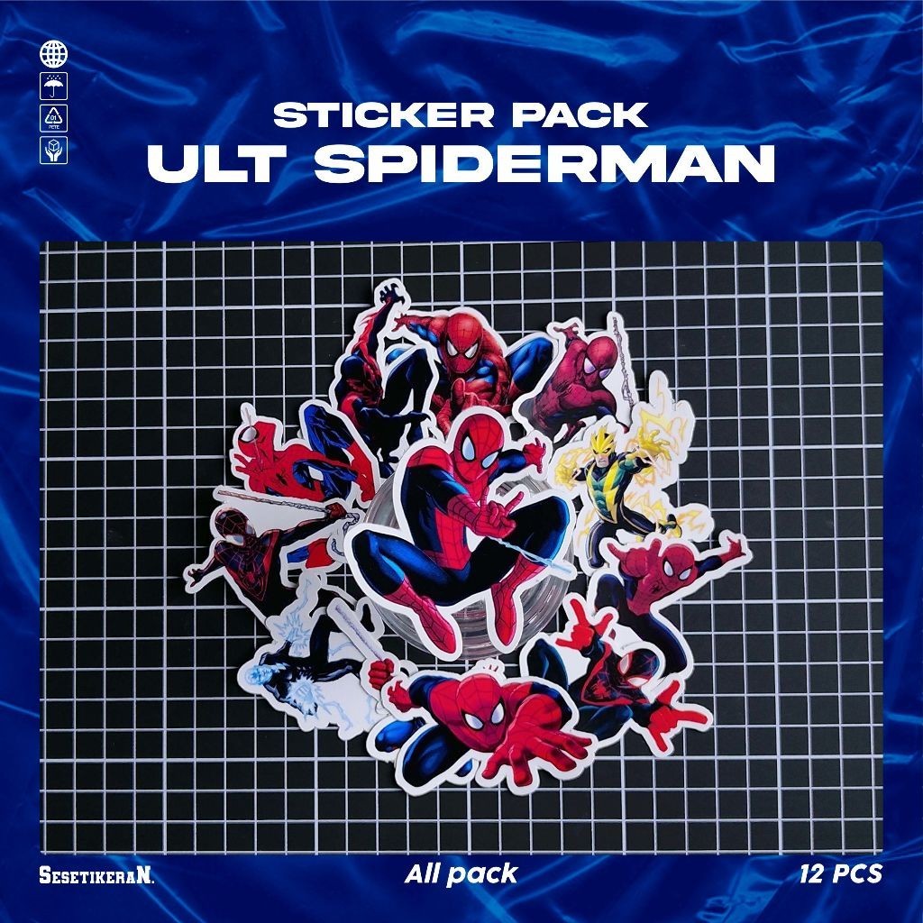

COD✨ Sesetikeran Pack Stiker Kartun Lucu Ultimate Spiderman Colorfull Cute Keren Untuk Koper Laptop Skateboard