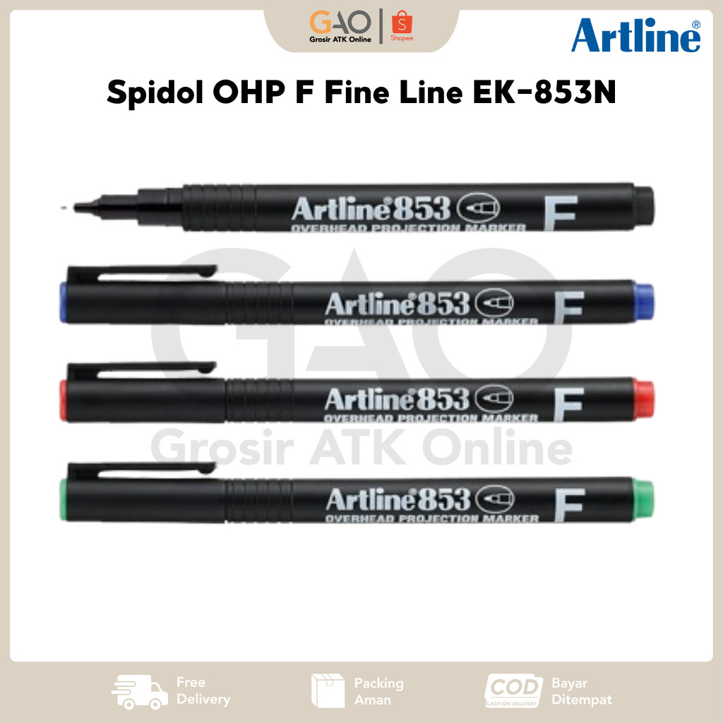 

Spidol Artline OHP Overhead Project Permanent Marker F Fine Line EK-853N