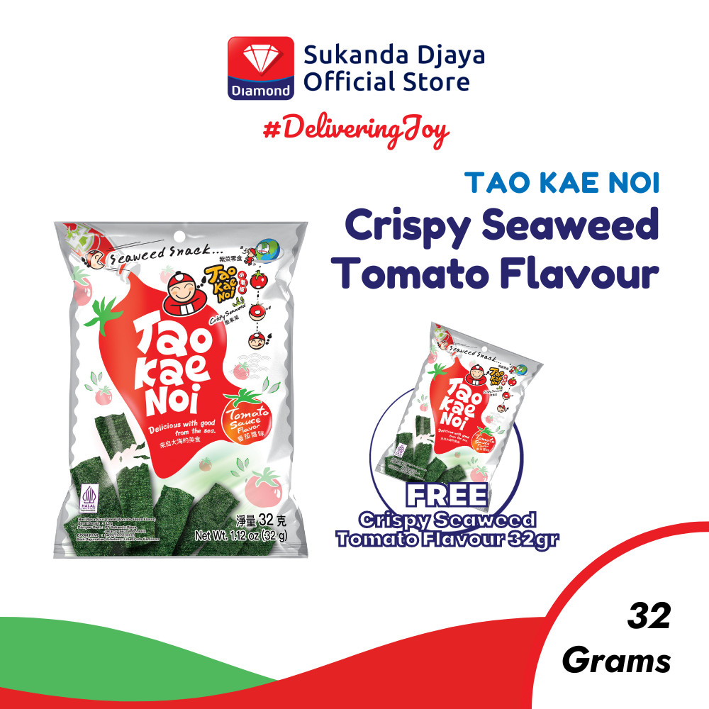 

Tao Kae Noi Crispy Seaweed Tomato Flavour 32 Gr [Buy 1 Get 1]