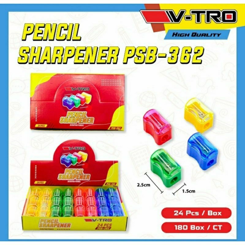 

Serutan Pensil V tro ||Pencil Sharpener 1 lubang
