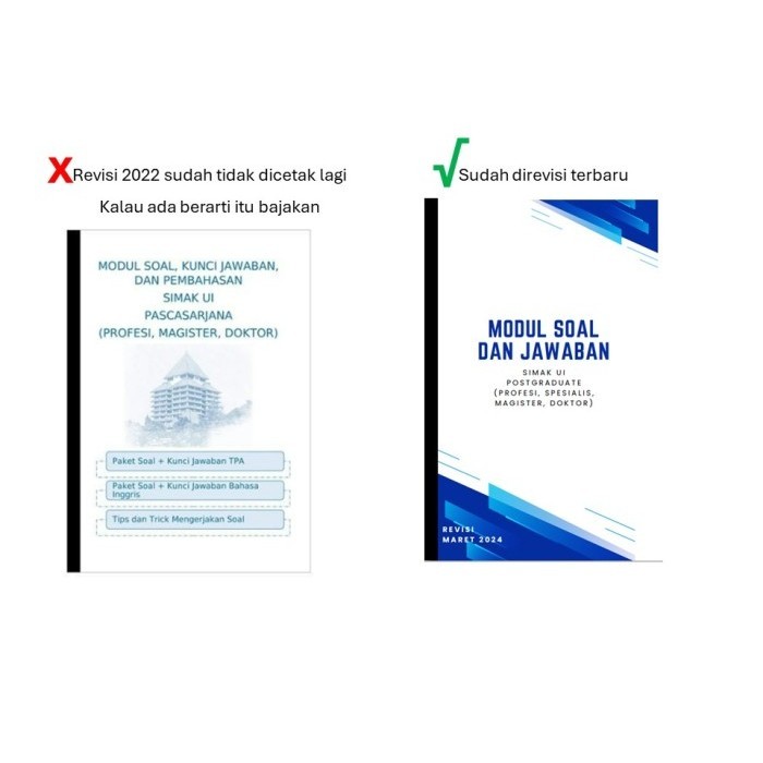 ✨BISA COD✨ - Modul Soal Kunci Jawaban SIMAK UI Pascasarjana Kumpulan Soal SIMAK UI