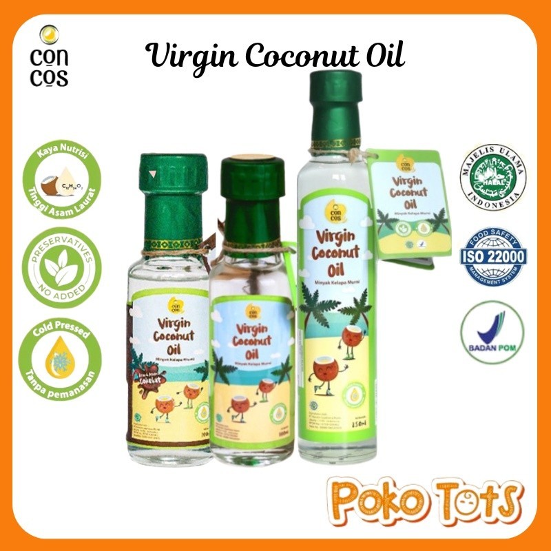 

Concos Virgin Coconut Oil 100ml & 250ml Minyak Kelapa Murni untuk Anak VCO Concos WHS
