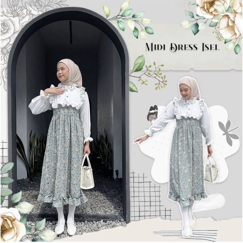 Midi Dress Isel Korean Vintage
