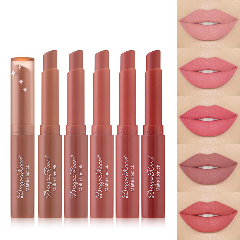COD⭐Lipstik Wajah Matte Mist Lipstik Cameo Coklat Alami Tahan Lama Lipstik Berwarna Nude-MY