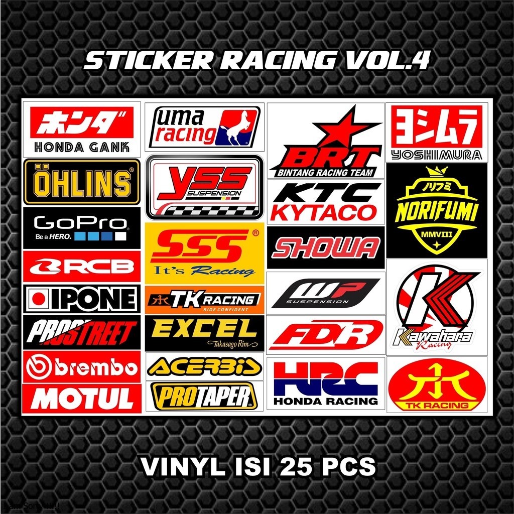 STIKER PACK RACING  ISI 25pcs/27pcs Stiker Racing Stiker Motor Sticker Motor balap