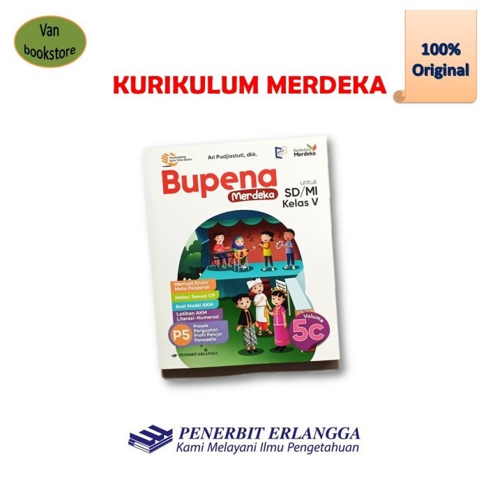 Terlaris ✨ -Bupena SD Kelas 5 Vol A B C D - Kurikulum merdeka Bonus Kunci Jawaban - B, Buku aja