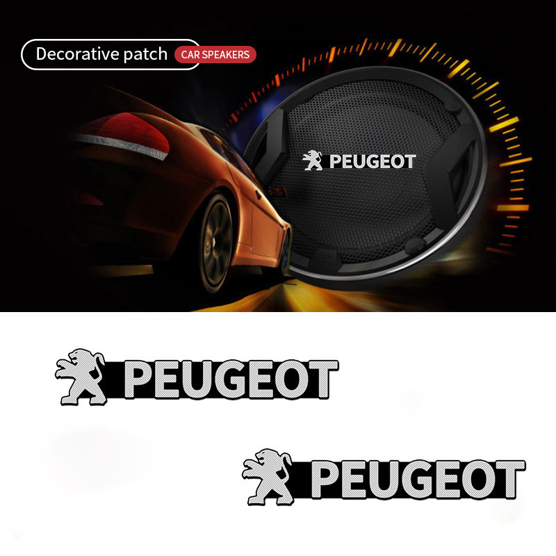 4 buah 3D aluminium speaker stereo speaker lencana stiker untuk Peugeot 206 207 307 3008 2008 308 40