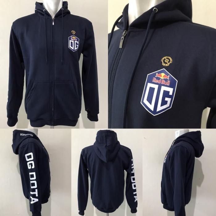 ✨BESTSELLER✨ -Jaket Team OG TI Champions Dark Blue - Dota2 Gaming Gamers Esports - L