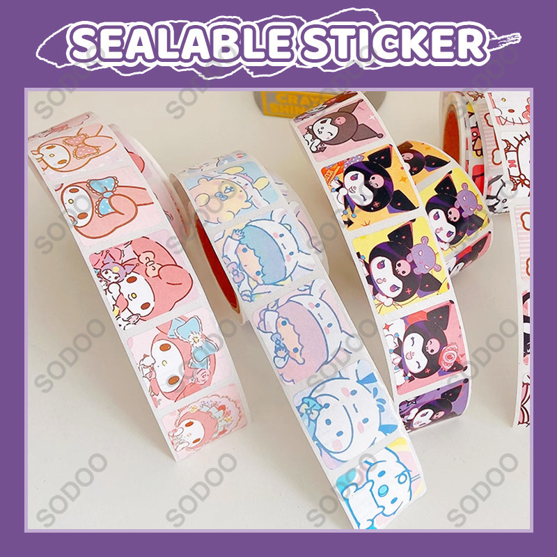 

Stiker gulung kartun lucu stiker penyegel bentuk persegi dekoratif kreatif - SO
