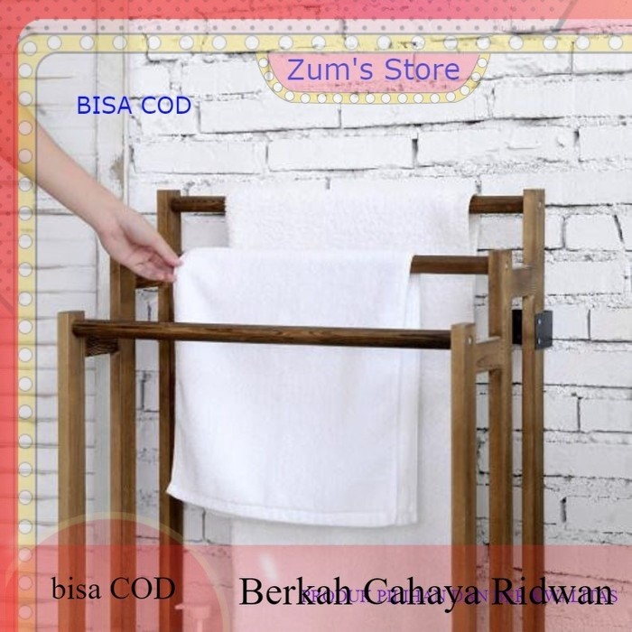 Terlaris Gantungan Handuk~Tempat Jemuran Handuk Baju Minimalis Bahan Kayu