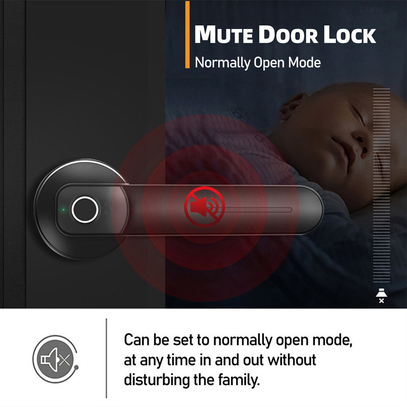 Kunci Pintu Sidik Jari Cerdas Kunci Pintu Biometrik Dengan Gagang Kunci Pintu Tanpa Kunci Kunci