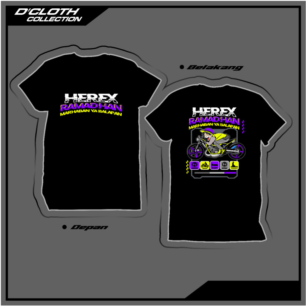 Kaos herex ramadhan marhaban ya balapan katun pe 24s lengan pendek super premium,kaos ramadhan race,