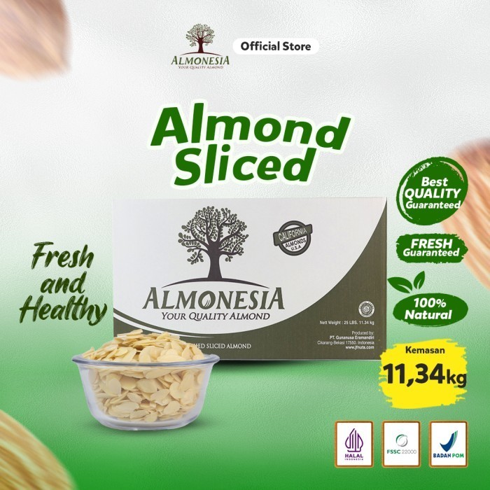 

[New] Almond Sliced - Almonesia 11.34 Kg (25 Lbs)