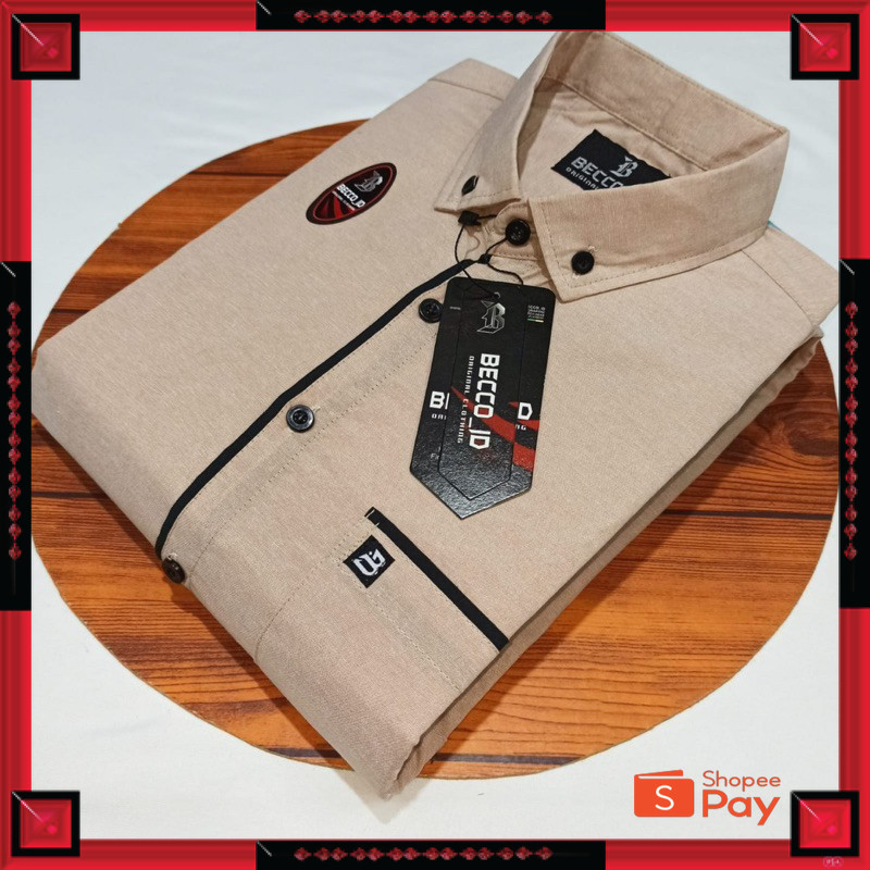 KAIN ADEM LEMBUT HALUS TEBAL / kemeja polos lengan pendek pria - kemeja polos motif list lengan pend