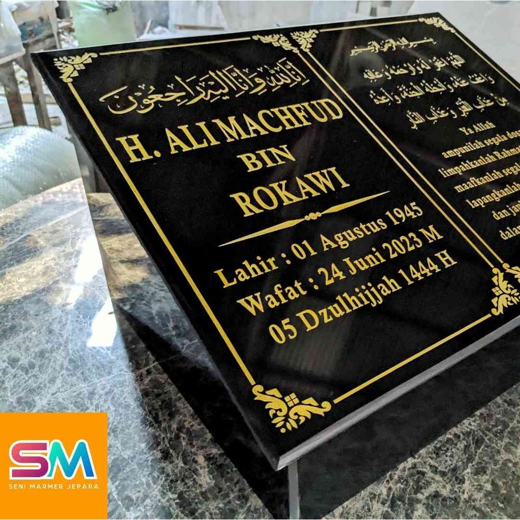 Seni Marmer - Batu Nisan Dudukan Makam Granit Minimalis 50x40 Cm
