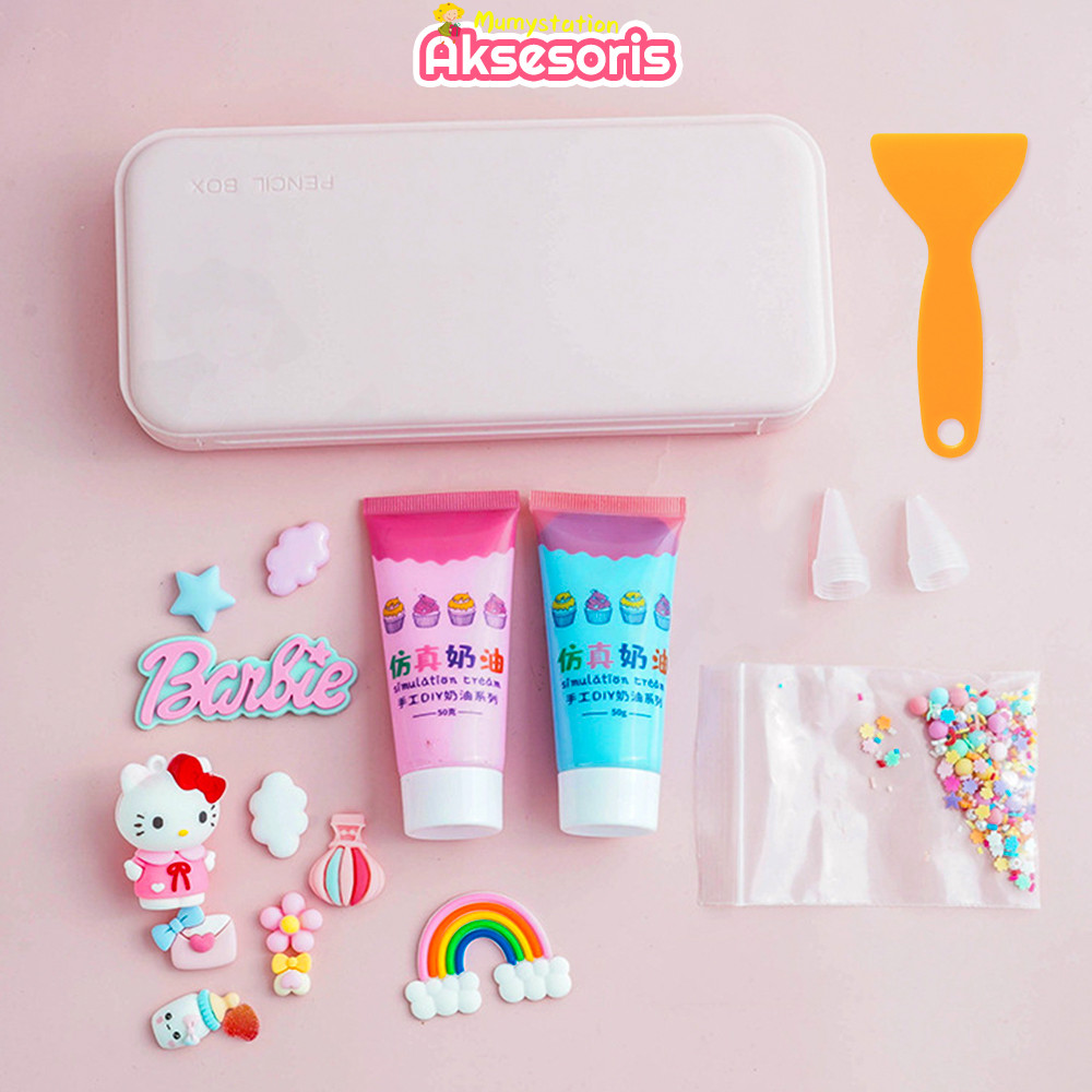 

Jual Produk Mumystation Diy kotak pensil tempat deco cream set Tempat Pensil korea lucu ''