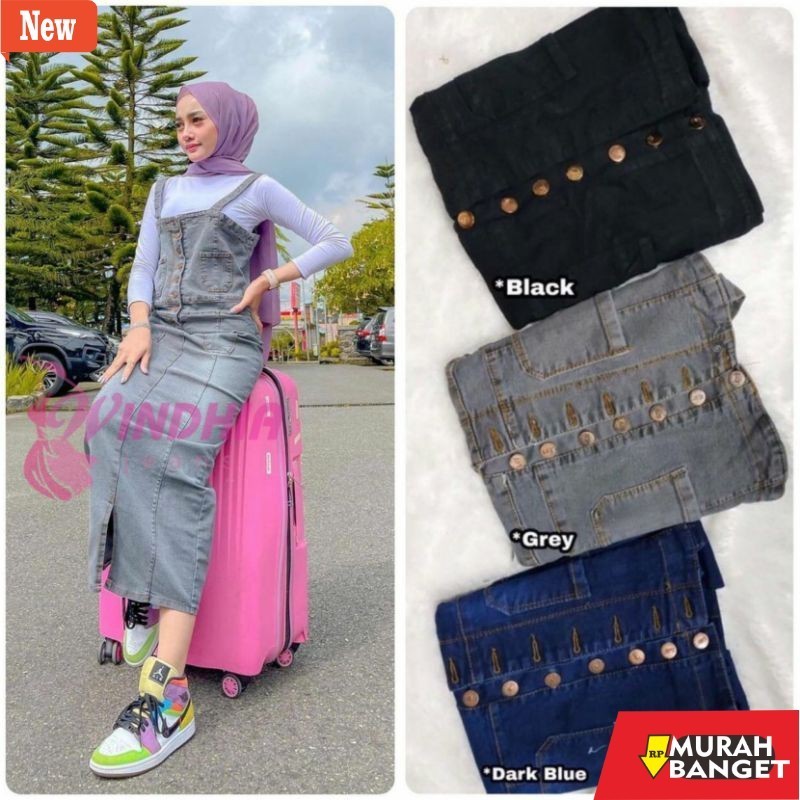 Jumsuit Wanita Kekinian Delila Delilla Overall Jeans Wanita | Overal Rok Kodok Jean Jens Jins Denim